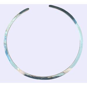 Sterling Silver Mexican Choker Necklace 925 Hammered Finish 5.5" Diameter